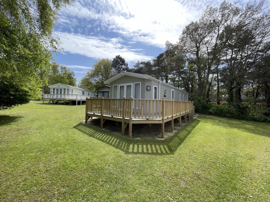 Picture of a static holiday caravan on Friary Farm Caravan Park, Blakeney, North Norfolk.