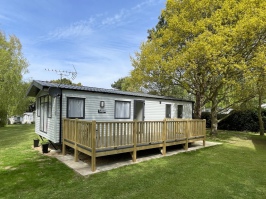 Picture of a static holiday caravan on Friary Farm Caravan Park, Blakeney, North Norfolk.
