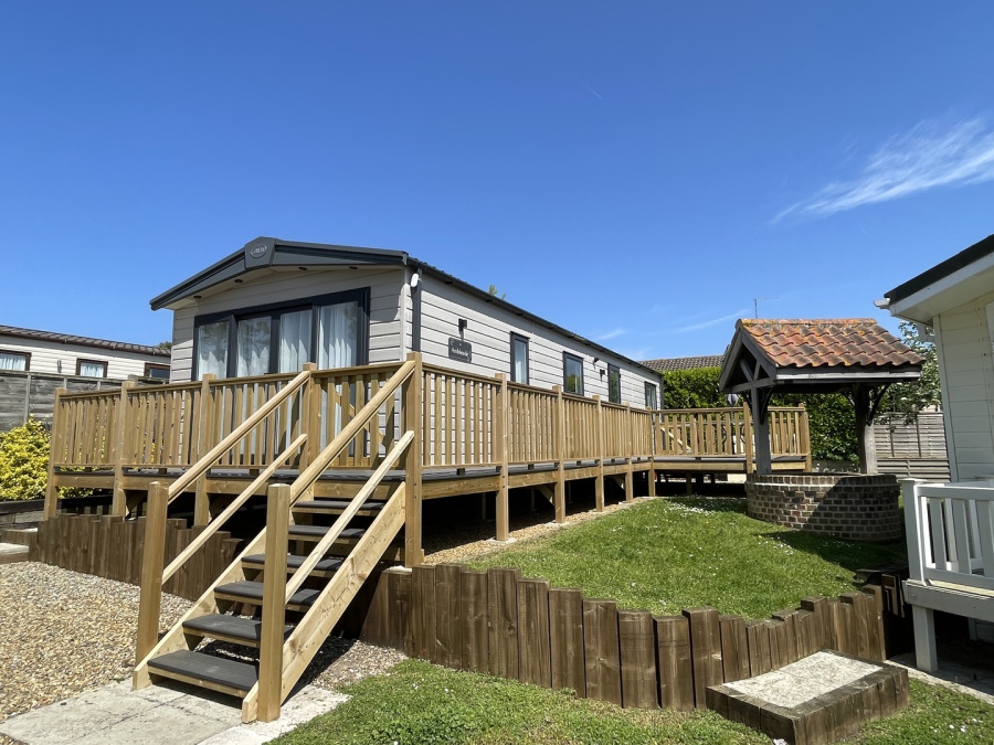 Picture of Static Caravan holiday home sited on the Orchard Holiday Park at Wells next the Sea, North Norfolk.