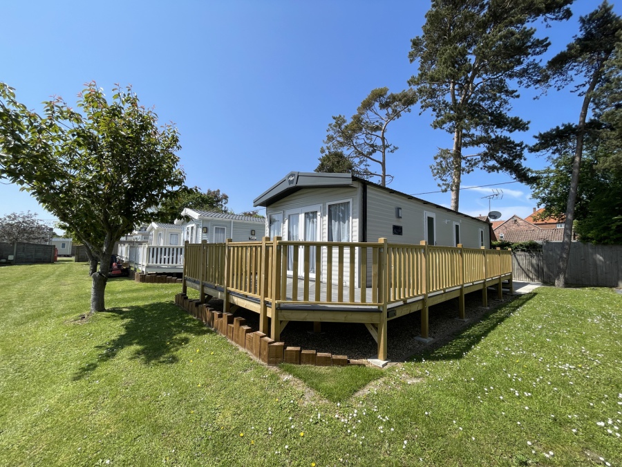 Picture of Static Caravan holiday home sited on the Orchard Holiday Park at Wells next the Sea, North Norfolk.