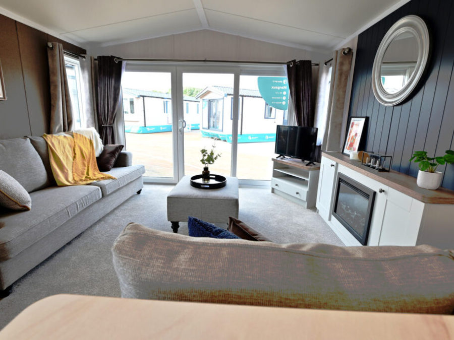 Picture of the lounge in a 2024 40 x 13 2 bedroom Willerby Sheraton sited on the Orchard Holiday Park, Wells next the Sea, North Norfolk.