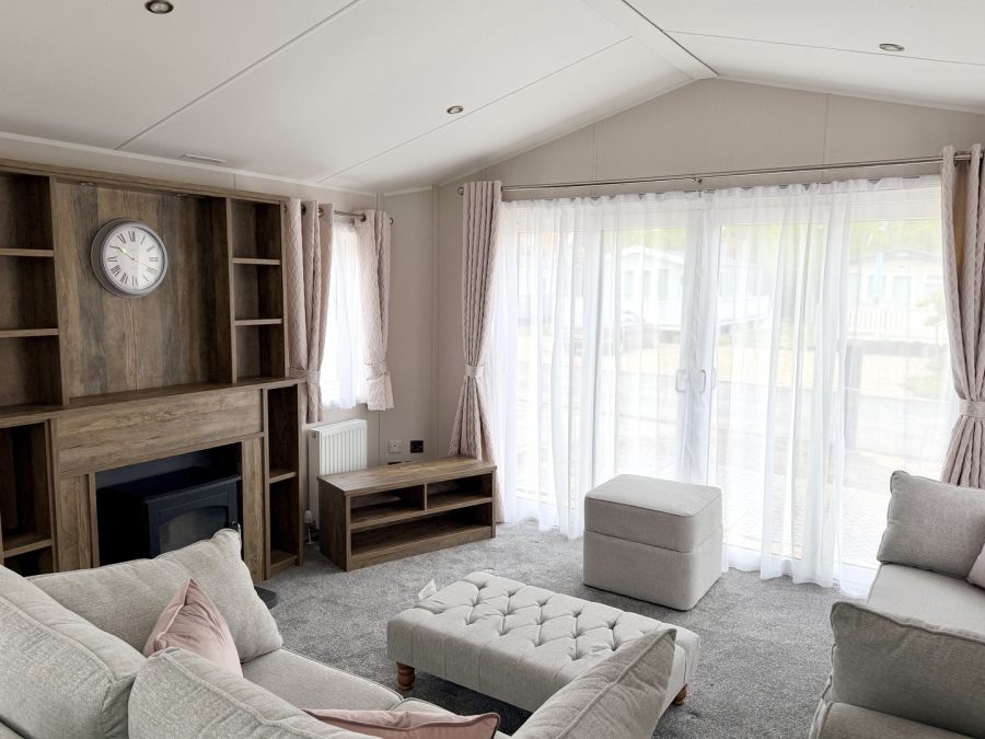 Picture of the lounge in a 2026 42 x 14 2 bedroom Willerby Sheraton Elite sited on the Orchard Holiday Park, Wells next the Sea, North Norfolk.