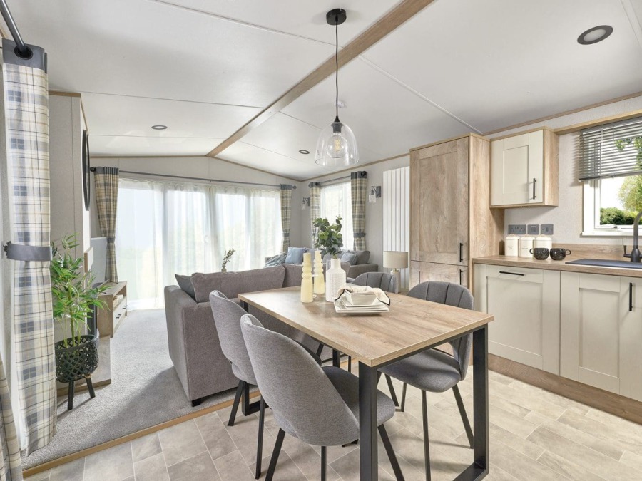 Picture of the  Dining area in a ABI Beverley 39 x 12  2 bedroom Static Holiday Caravan sited at Friary Farm Caravan Park, Blakeney, North Norfolk.