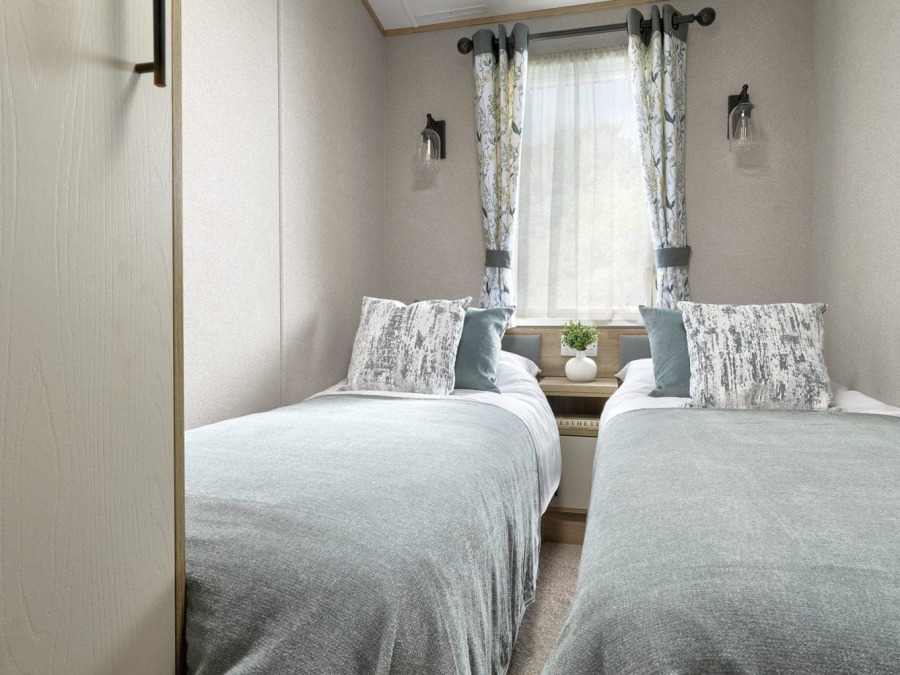Picture of the Twin bedroom in a ABI Beverley 39 x 12  2 bedroom Static Holiday Caravan sited at Friary Farm Caravan Park, Blakeney, North Norfolk.