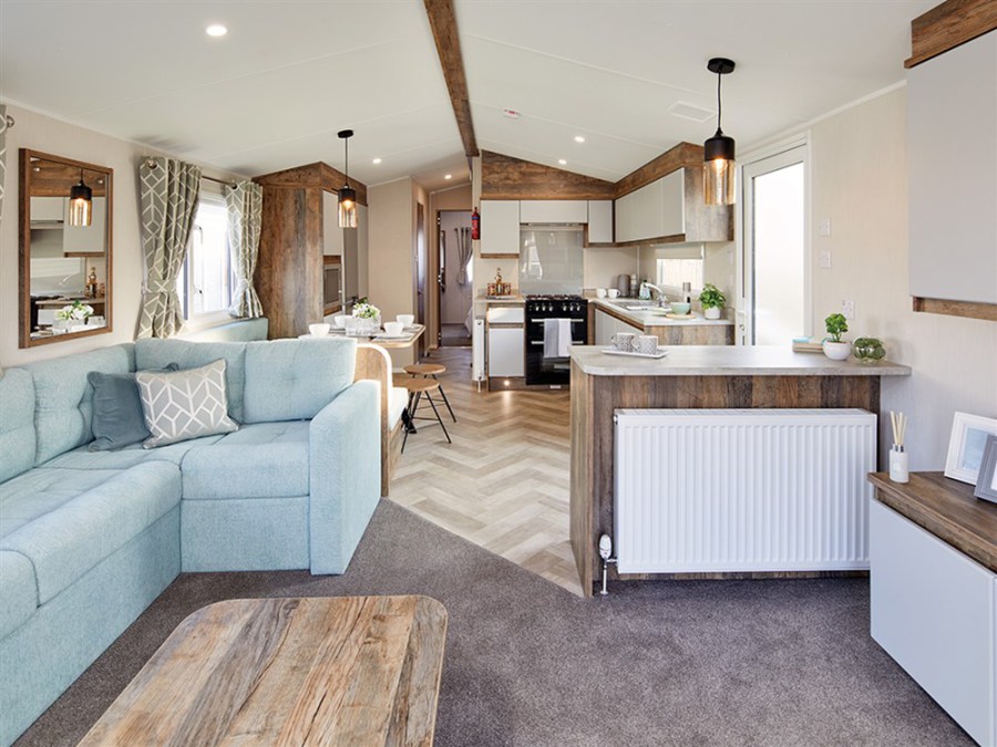Picture of the lounge in a Willerby Brookwood 38 x 12 2 bedroom Static Holiday Caravan sited on Orchard Holiday Park, Wells next the Sea, North Norfolk.