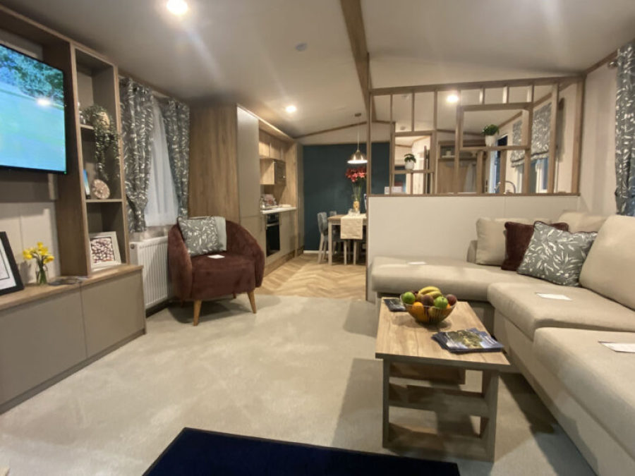 Picture of the lounge in a Regal Hemsworth 40 x 12  2 bedroom model Static Holiday Caravan, sited on Friary Farm Caravan Park, Blakeney, Norfolk